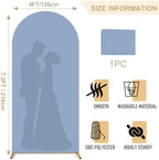 FANPROMS Dusty Blue Arch Cover 7.2FT Spandex Fitted Arch Backdrop Cover Chiara Backdrop Covers for Round Top Arched Frame Balloon Arch Stand Covers Fabric for Baby Shower Party Ceremony Decoration - Image 3