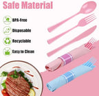 100Pack Pre Rolled Gender Reveal Cutlery Set with Napkins - Image 4
