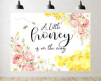 Trykid 9x6ft Honey Bee Baby Shower Backdrop A Little Honey is on The Way Floral Pink Roses Yellow Honeycomb Photography Background Gender Reveal Party Decorations Photoshoot Studio Props Fabric by Unknown