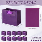 Zhanmai 4.7 x 2.4 x 3.9 Inch 100 Pcs Mini Gift Bags Bulk, Purple - Image 2