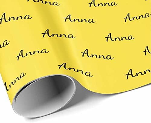 MyPupSocks Personalized Text Wrapping Paper, Name Yellow Custom Funny Logo Wrapping Paper Roll for Boys Girls Baby Shower Wedding Anniversary Birthday Gift 58x23 Inch 3 Rolls - Image 3