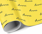 MyPupSocks Personalized Text Wrapping Paper, Name Yellow Custom Funny Logo Wrapping Paper Roll for Boys Girls Baby Shower Wedding Anniversary Birthday Gift 58x23 Inch 5 Rolls - Image 3