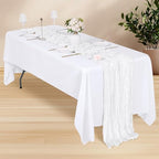 14 Pack White Cheesecloth Table Runner 17x108 Inch Semi Sheer Boho Gauze Cheese Cloth Fabric Table Runners, for Wedding Party Baby Shower Birthday Home Decor Garden Farmhouse - Image 5