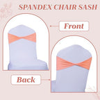 MDS Pack of 100 Spandex Chair Sashes Without Slider Buckles – Peach - Image 4