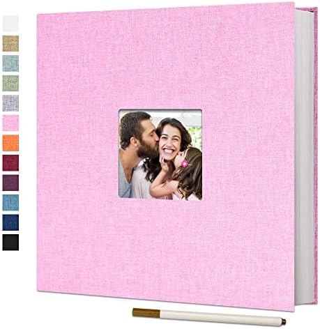 Vienrose Large Photo Album Self Adhesive for 4x6 8x10 10x12 Pictures Linen Scrapbook Album DIY 40 Blank Pages with A Metallic Pen by Vienrose