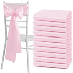 Pink Satin Chair Sashes, 6 x 108 inch, 50 Pcs by Counfeisly