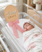 Personalized Baby Announcement Sign Set with Ribbon Bow - Image 6