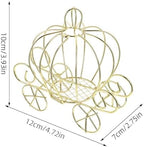 VILLCASE 8 Pcs Pumpkin Carriage Candy Boxes, Gold Metal Party Favors - Image 2