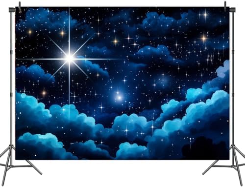 12x10ft Star Night Backdrop Galaxy Starry Sky Stars Nativity Scene Star of Bethlehem Jesus Birth Background Kids Birthday Party Religious Christian Church Banner Newborn Baby Decorations Photo Props - Image 3