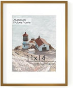 FLYJOE 11x14 Picture Frame -11x14 Metal Picture Frame With Mat For 8x10 | 14x11 Frame Aluminum | Plexiglass And Hanging Hardware Included | 11 by 14 Poster Frame, 3PCs, Bronze by FLYJOE