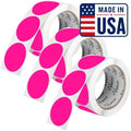 Perco Neon Pink Perforated Round Circle Dot Sticker 2-Inch Labels — 3 Rolls, 1,500 Stickers - Promo, Event & Gift Packaging Labels, High Visibility, Strong Adhesive - Made in USA by Perco