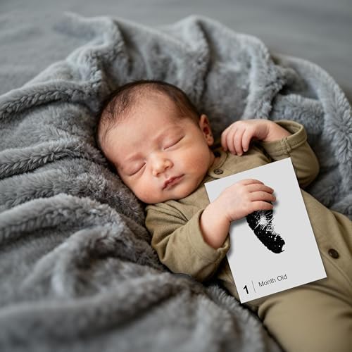 Baby Inkless Milestone Cards Hand Casting Kit Ink Print Hand and Footprint Kit Dog or Cat Pet Paw Print Kit Baby Newborn Footprint Kit Photo Album Keepsake Book Feet Stamp (Simple Gift Box + Album) - Image 3
