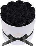 Prifroti 17 Flowers in a Luxury Suede Box, Birthday Gifts for Women, Preserved Flowers, Mothers Day Roses Gift for Mom, Black by Prifroti