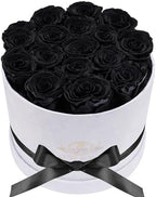 Prifroti 17 Flowers in a Luxury Suede Box, Birthday Gifts for Women, Preserved Flowers, Mothers Day Roses Gift for Mom, Black by Prifroti
