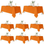 Fitable 8 Pack Orange Tablecloths 70x120 Inch for 6-8 Ft Rectangle Tables by Fitable