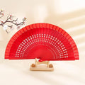 Personalized Sandalwood Fan Wedding Favors&Birthday Gifts&Christmas Gift Custom Wooden Fans Party Favor Bridal Shower Gifts (red,40pcs) by jifu
