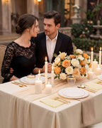 351 Pcs Ivory Plastic Dinnerware Set Disposable Party Plates for Wedding - Image 3