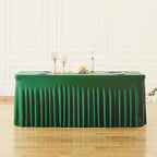 Besutolife Emerald Green Spandex Tablecloth 8ft Rectangle Table Skirt Stretch Table Cover for Banquets Parties Wedding Dining Table - Image 5