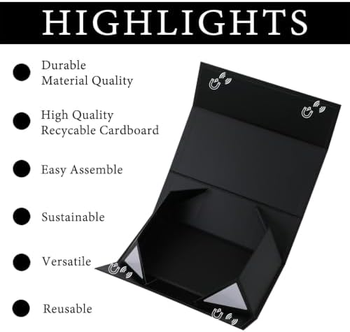 iloMAOZX Black Gift Box, 12x6x4 Inch Gift Boxes for Presents & Packaging - Image 4