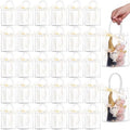 WDSHCR 80 PCS Clear Plastic Gift Bags with Handles, Party Favor Bags with Ribbons, Reusable Goodie Tote Bags for Wedding, Baby Shower, Birthday (Clear 5.9 x 7.8 x 2.8, 80 Pack) by WDSHCR