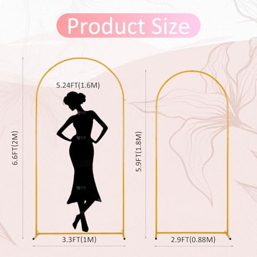 2PCS Metal Wedding Arch Backdrop Stand 6.6FT/5.9FT Balloon Arch Stand - Image 4