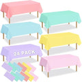 24 PCS Pastel Tablecloth 6 Color Disposable Plastic Tablecloth 54x108'' Pastel Table Cloths for Parties Rectangle Table Cover for Baby Shower Bride Shower Easter Birthday Unicorn Party Ice Cream Party by VZZNN