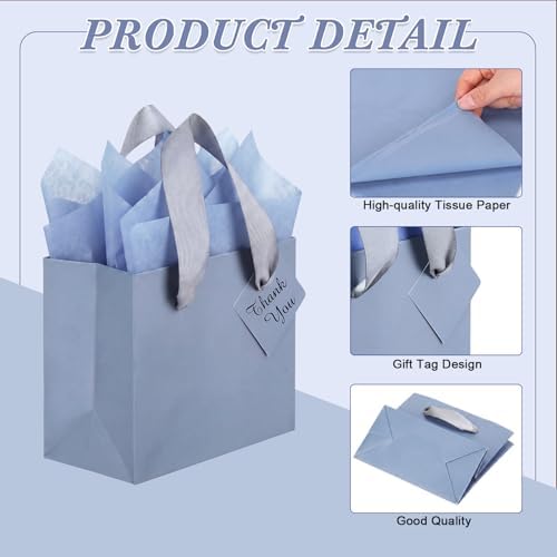 Qilery 50 Pcs Halloween Small Gift Bags, Dusty Blue, 4.7 x 2.4 x 3.9'' - Image 3