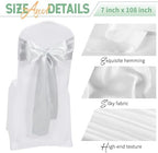 60 PCS Silver Satin Chair Sashes, 7 x 108 Inch - Image 3