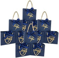 TKSBAG 50 Pack Small Thank You Gift Bags with Handles, 5.5''x 2.3''x4.7'' Mini Navy Blue Gift Bags Bulk for Baby Shower, Birthday, Wedding, Party Favors, Back to School, Summer Party, Mother's Day by TKSBAG