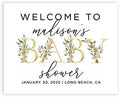 Andaz Press Personalized Large Canvas Greenery Baby Sign, 16 x 20 Inches, Gold, Guestbook Alternative, Custom Sign for Shower or Sprinkle by AndazPress