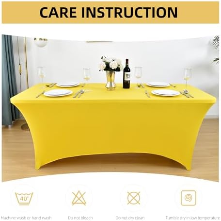 6-Pack 6ft Spandex Table Covers for Rectangle Standard Folding Tables - Wrinkle Resistant Stretch Tablecloths - Ultimate Fitted Table Protector for Parties, Trade Shows, Wedding - Image 6