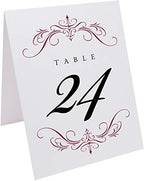 Classic Flourish Table Numbers, Burgundy, 1-125 - Image 2
