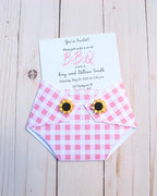 Kards by Kaylee 10 Diaper Shape Baby Shower Invitations (Pink Plaid) - Image 4