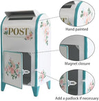 Vintage Wedding Mailbox Post Box Large Metal Wedding Decor Card Box Mail Boxes with Slot & Lid Flower Bird Design for Retro Antique Baby Birthday Shower Graduation Party Reception Gift - Image 5