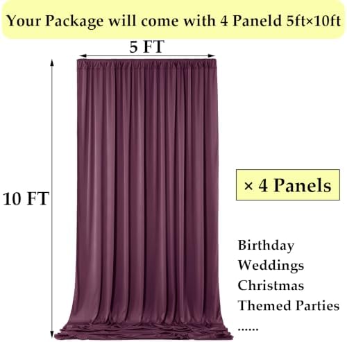 20ft x 10ft Wrinkle Free Maroon Backdrop Curtains for Parties, Thick Fabric Burgundy Backdrop Drapes for Wedding Background Baby Shower Birthday Parties - Image 6