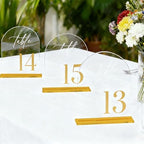 1-15 Arch Acrylic Wedding Table Numbers with Stands 5x8 Inch Signs - Image 4