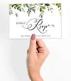 50 Blank RSVP Cards,RSVP Postcards No Envelopes Needed,Greenery Print Response Card,RSVP for Wedding,Baby Shower,Bridal Shower - Image 2