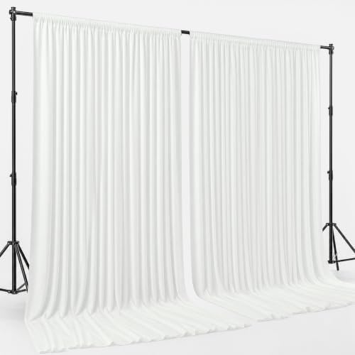 Joydeco 20x10ft Wrinkle Free White Backdrop Curtain for Parties - Image 3