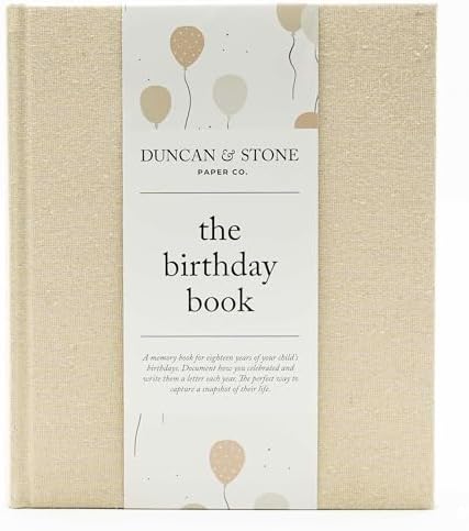Duncan & Stone Hardcover Birthday Book & Baby Memory Album, 72 Pages by DuncanStonePaperCo