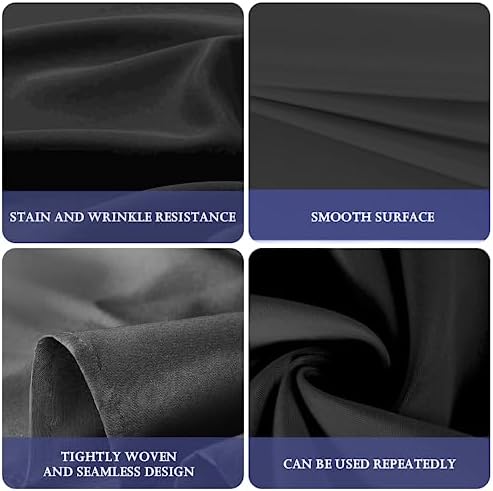 FINDYOU 6 Pack Black 60 Inch Round Tablecloths for 6 Foot Rectangle Tables. Stain and Winkle Resistant Polyester Washable Table Cloths for Parties Wedding Dining - Image 4