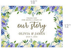 Andaz Press Custom Personalized Disposable Paper Placemats, 12 x 18 Inch, Set of 25, Thank You for Being A Part of Our Story Blue Hydrangea Floral, Tableware, Table Setting for Wedding, Bridal Shower - Image 3