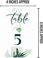 Green Leaf Table Number Cards Double Sided Party Table Numbers for Reception Baby Shower Anniversary Birthday Bridal Party 4x6 Inch, 100 - Image 4