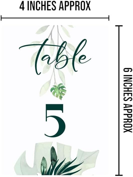 Green Leaf Table Number Cards Double Sided Party Table Numbers for Reception Baby Shower Anniversary Birthday Bridal Party 4x6 Inch, 100 - Image 4