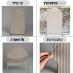 Double-Sided Arch Frame Fabric Cover Beige White Ripples Arched Panel Stand Cover for Wedding Birthday Baby Shower Parties Decoration (Beige-HP463,3X6.5ft) - Image 5