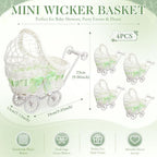 4 Pack Rattan Baby Carriage Baby Shower Table Centerpiece,Green - Image 2