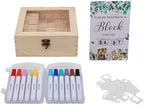 Baby Shower Block Game Set, Pine Wood Painting Blocks Kit with 48 Blank Blocks 12 Markers 42 Templates, Sign Included for Baby Shower Gender Reveal Birthday Party - Image 6