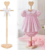 Fuutreo 2 Packs Baby Clothes Display Stands Heart-topped, Wood Color by Fuutreo