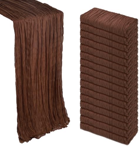 16 Pack 23 x 120 Inch Brown Table Runner 10Ft Cheesecloth by Heneger