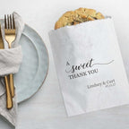 Canopy Street Personalized Sweet Thank You Treat Bags / 50 Custom Event Dessert Bags / 5 3/4" x 8" Elegant Cookie Holder Wedding Anniversary Favor/Made In The USA - Image 3