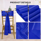 fani Royal Blue Satin Chair Straps Bows,60 PCS 7x108 Inch,Chair Sash - Image 3